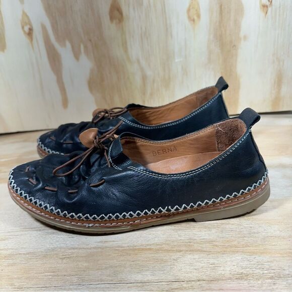 Spring Step Berna Black Leather Shoes Women’s Size 9 - Picture 1 of 9